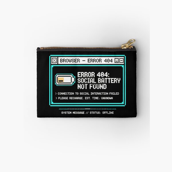 Item preview, Error 404 Social Battery Not Found Shirt - Funny Programmer Introvert designed and sold by cybertreat.