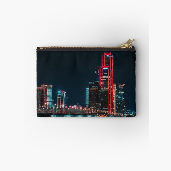 Item preview, Glowing Crimson Skyscraper and Bridge at Night designed and sold by Nightwindow.