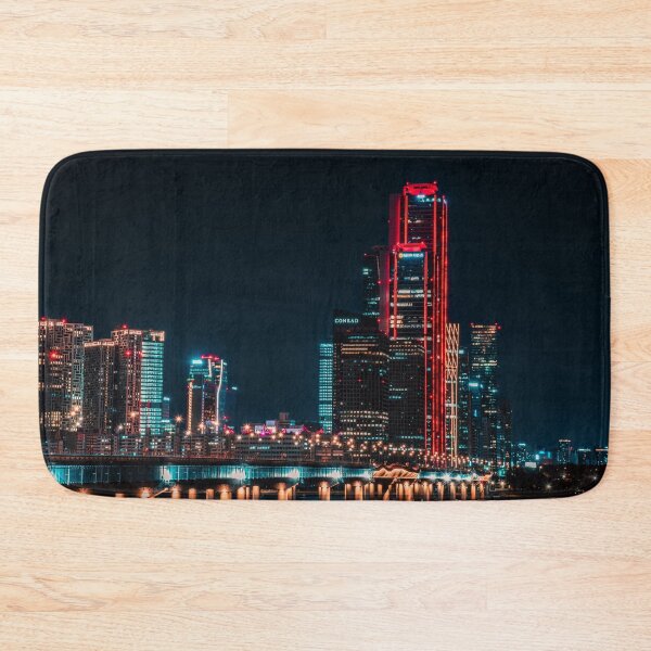 Item preview, Glowing Crimson Skyscraper and Bridge at Night designed and sold by Nightwindow.