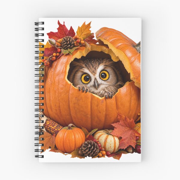 Item preview, Cute Owl Peeking Out of Autumn Pumpkin – Whimsical Thanksgiving & Fall Cottagecore Illustration designed and sold by LavIsInTheAir.