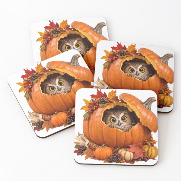 Item preview, Cute Owl Peeking Out of Autumn Pumpkin – Whimsical Thanksgiving & Fall Cottagecore Illustration designed and sold by LavIsInTheAir.