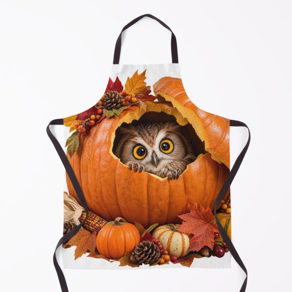 Item preview, Cute Owl Peeking Out of Autumn Pumpkin – Whimsical Thanksgiving & Fall Cottagecore Illustration designed and sold by LavIsInTheAir.