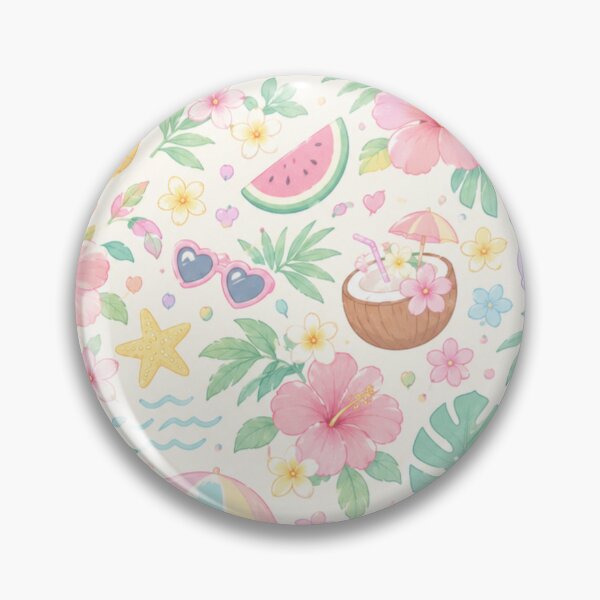 Item preview, Cute Pastel Tropical Beach Vacation Watercolor Pattern designed and sold by Skyrocketz.