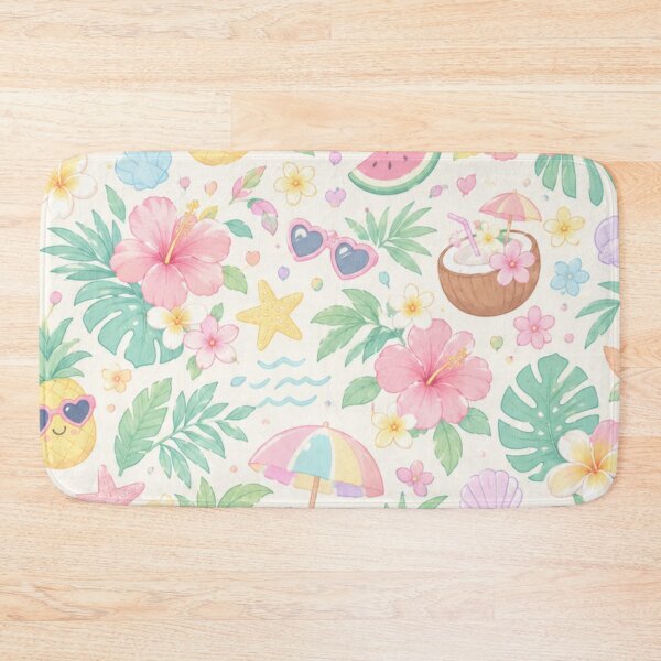 Item preview, Cute Pastel Tropical Beach Vacation Watercolor Pattern designed and sold by Skyrocketz.