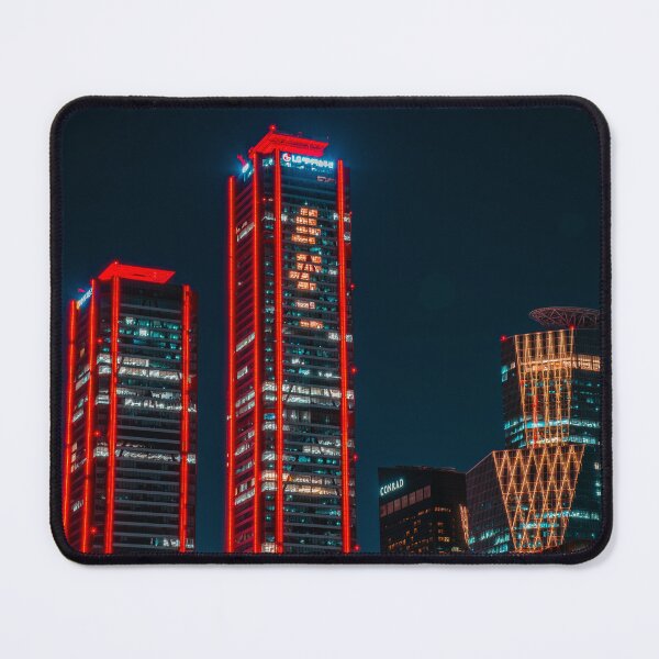 Item preview, Futuristic Red Skyscraper in Night Metropolis designed and sold by Nightwindow.