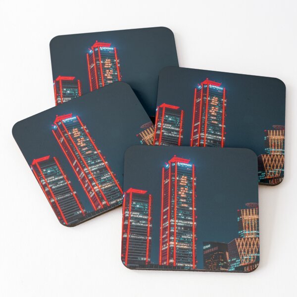 Item preview, Futuristic Red Skyscraper in Night Metropolis designed and sold by Nightwindow.