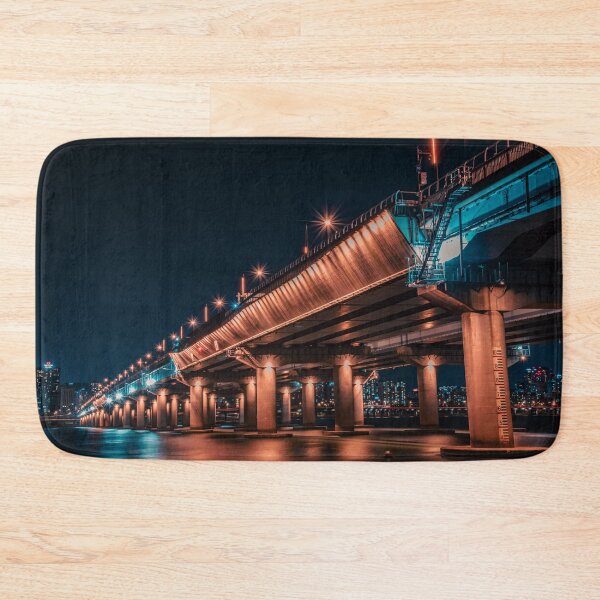 Item preview, Illuminated Industrial Bridge Pier at Night designed and sold by Nightwindow.