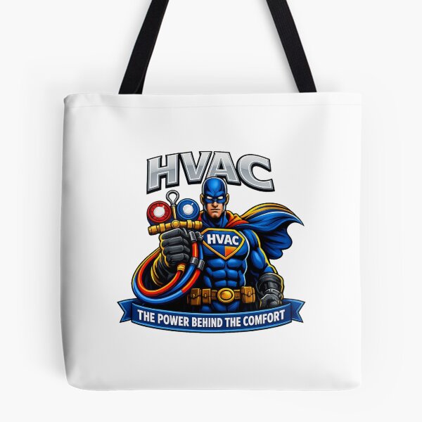 Item preview, HVAC Superhero Technician - Power Behind the Comfort Design designed and sold by FrozenHeat97.