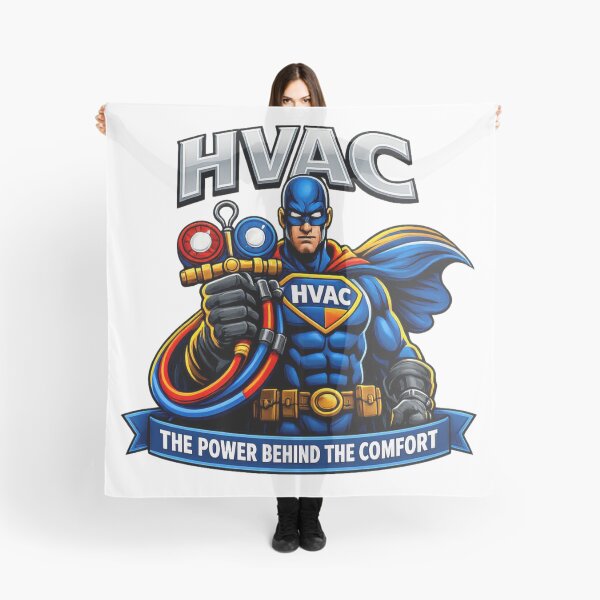 Item preview, HVAC Superhero Technician - Power Behind the Comfort Design designed and sold by FrozenHeat97.