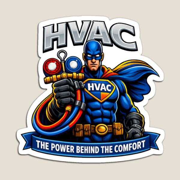 Item preview, HVAC Superhero Technician - Power Behind the Comfort Design designed and sold by FrozenHeat97.