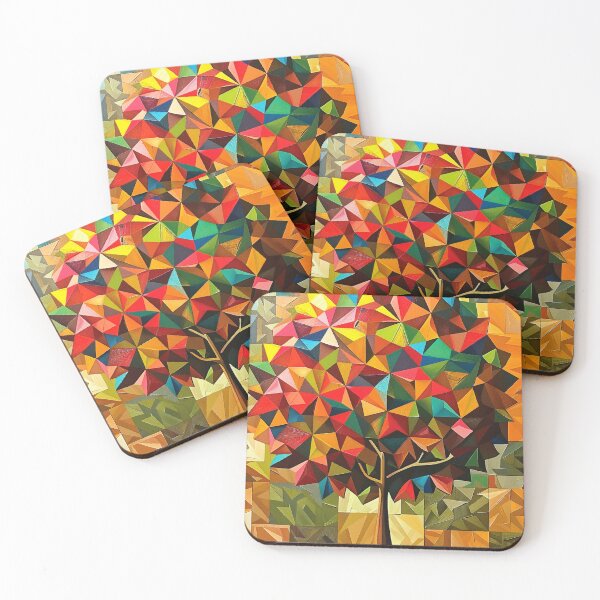 Item preview, Colorfully Vibrant Geometric Tree 3-D-Inspired Abstract Art designed and sold by DEC02.