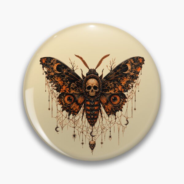 Item preview, Gothic Death's-Head Moth Illustration - Dark Alternative Art designed and sold by Evelashop.