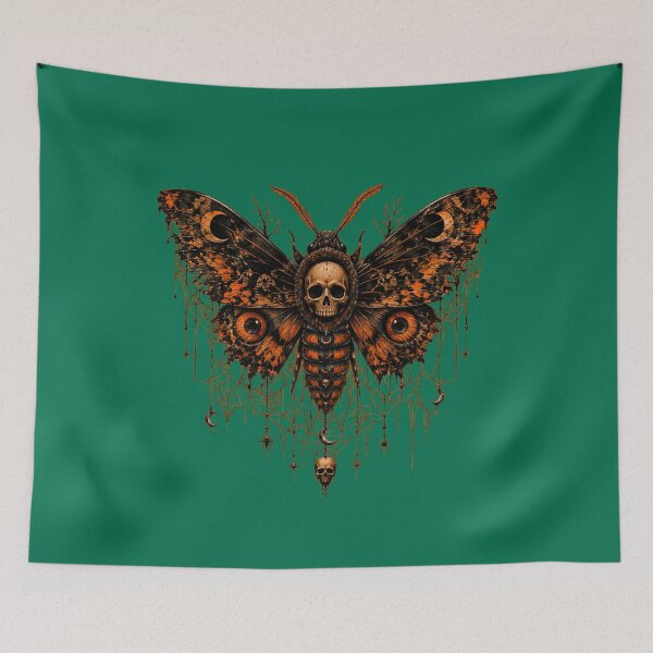 Item preview, Gothic Death's-Head Moth Illustration - Dark Alternative Art designed and sold by Evelashop.