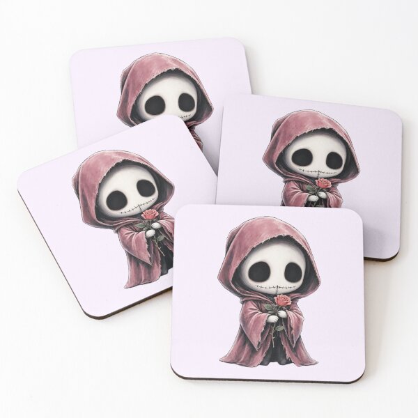 Item preview, Cute Pink Grim Reaper with a Rose  designed and sold by SweetLilith.