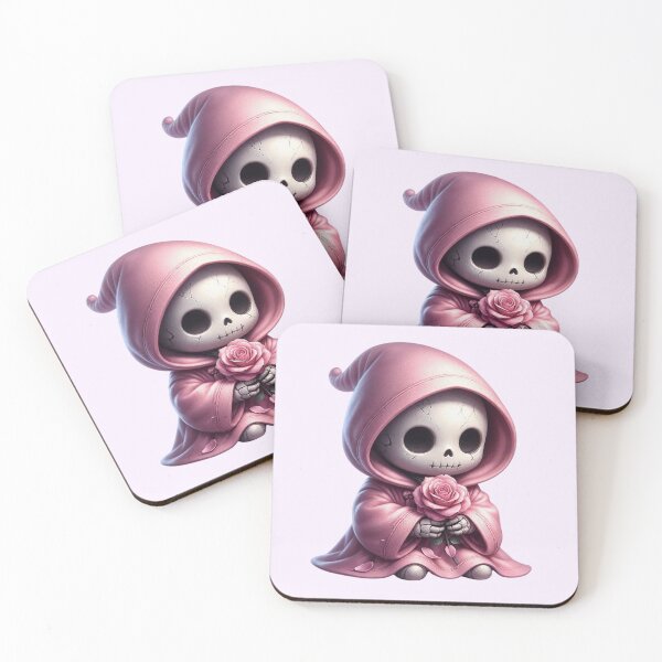 Item preview, Cute Pink Grim Reaper with a Rose  designed and sold by SweetLilith.