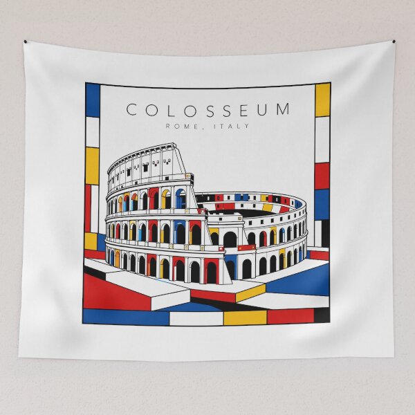 Item preview, Colosseum Mondrian Style Poster 3D designed and sold by CMYKStudio.