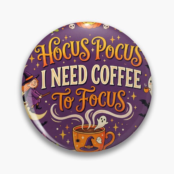Item preview, Hocus Pocus I Need Coffee To Focus - Funny Halloween Witch & Ghost designed and sold by StickersArcoiris.