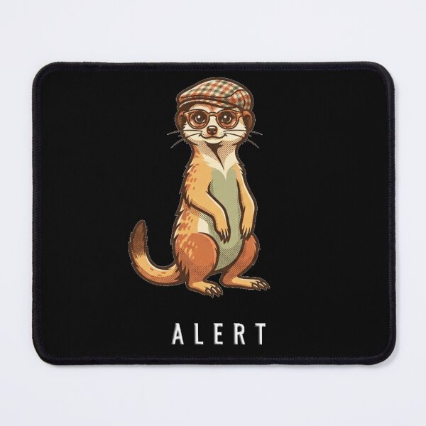 Item preview, Dapper Meerkat Graphic Tee – Retro "ALERT" Design designed and sold by Wildlife Wonders.