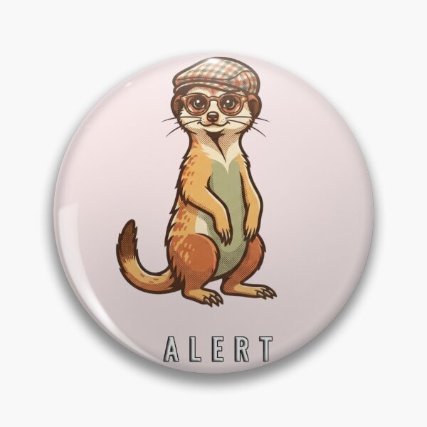 Item preview, Dapper Meerkat Graphic Tee – Retro "ALERT" Design designed and sold by Wildlife Wonders.