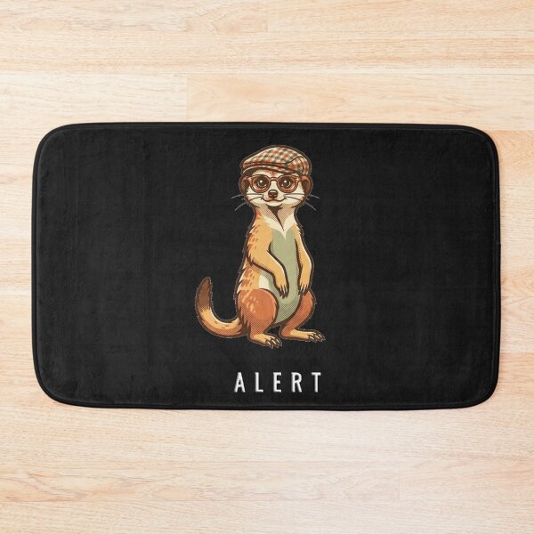 Item preview, Dapper Meerkat Graphic Tee – Retro "ALERT" Design designed and sold by Wildlife Wonders.