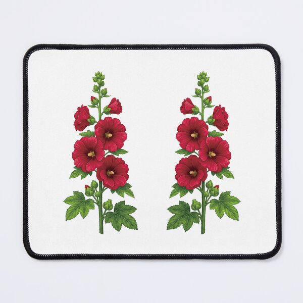 Item preview, Elegant Red Hollyhocks: Botanical Art. designed and sold by EunsooLee.