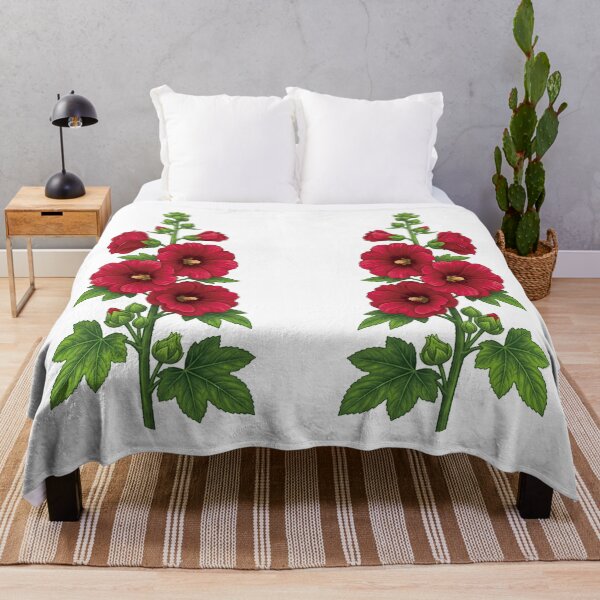 Item preview, Elegant Red Hollyhocks: Botanical Art. designed and sold by EunsooLee.