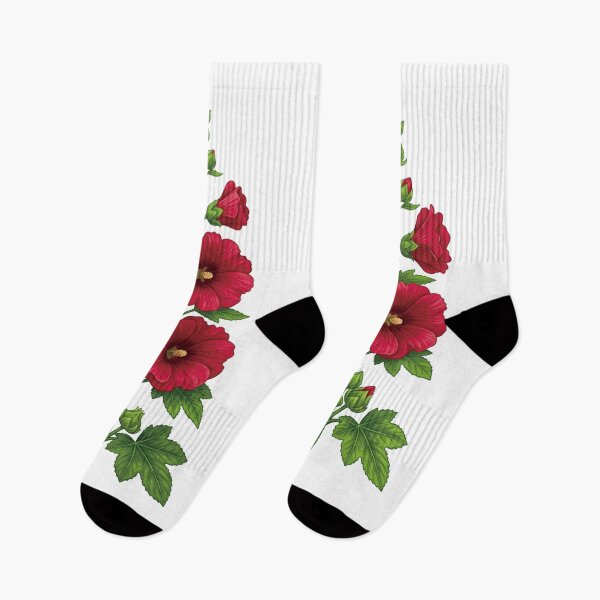 Item preview, Elegant Red Hollyhocks: Botanical Art. designed and sold by EunsooLee.