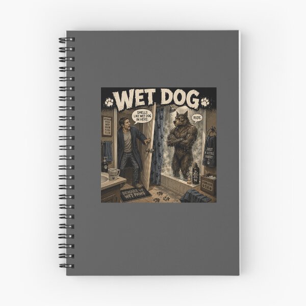 Item preview, Wet Dog Funny Werewolf Shower Bathroom Humour designed and sold by Hornace88studio.