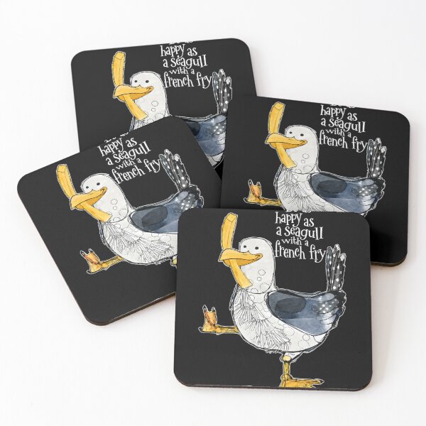 Item preview, Be As Happy As A Seagull with A French Fry Funny Seagull designed and sold by KatieThomShop.