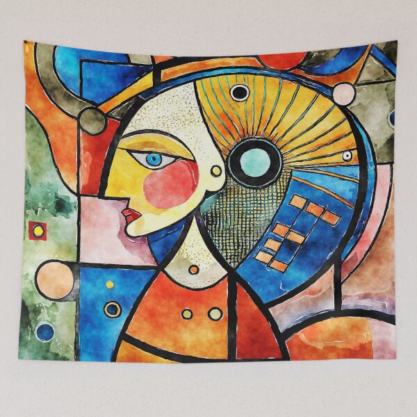 Item preview, Exotic Cubism Art Exquisite Face Colorful Abstract Designs designed and sold by DEC02.