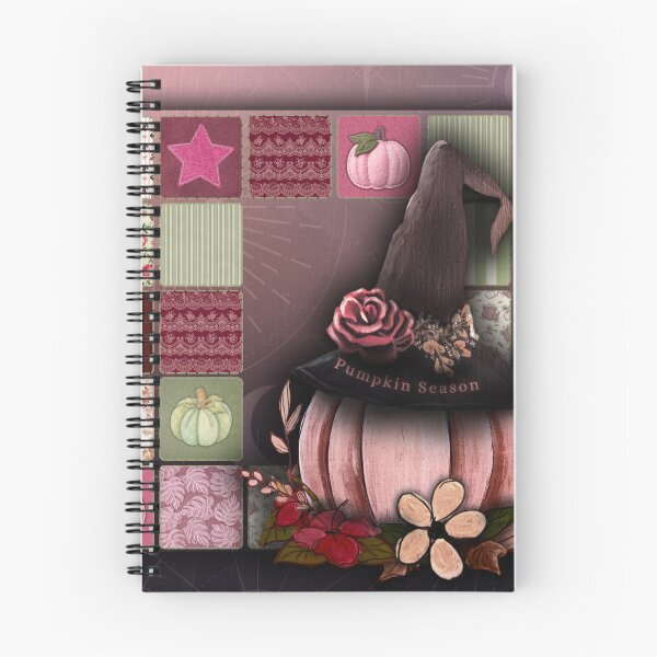 Item preview, Pink Patchwork Pumpkin Season – Romantic Witchy Autumn Quilt Art designed and sold by ArtistsAtticWI.