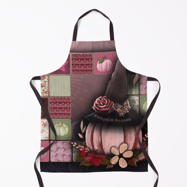 Item preview, Pink Patchwork Pumpkin Season – Romantic Witchy Autumn Quilt Art designed and sold by ArtistsAtticWI.