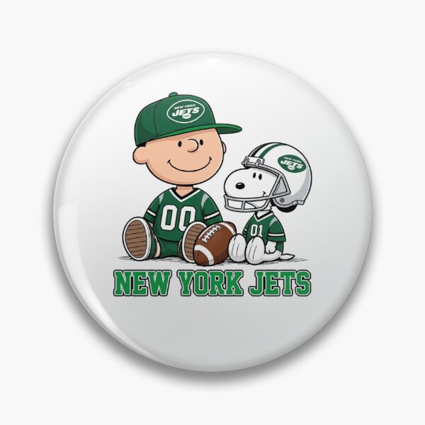 Item preview, Snoopy And Charlie Brown New York Jets Football Fan designed and sold by CaneufeyCip.