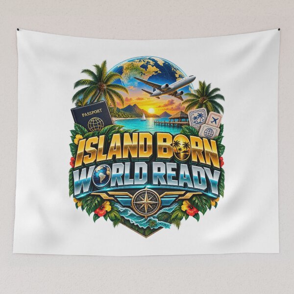Item preview, Island Born World Ready – Caribbean Travel Streetwear designed and sold by BilcoStillbaze.