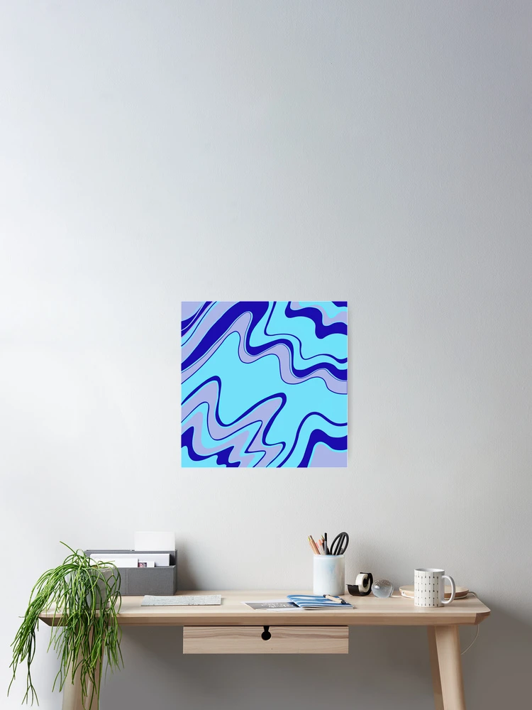 Thumbnail 2 of 3, Poster, Colour Ripples in Blue designed and sold by Roco47.