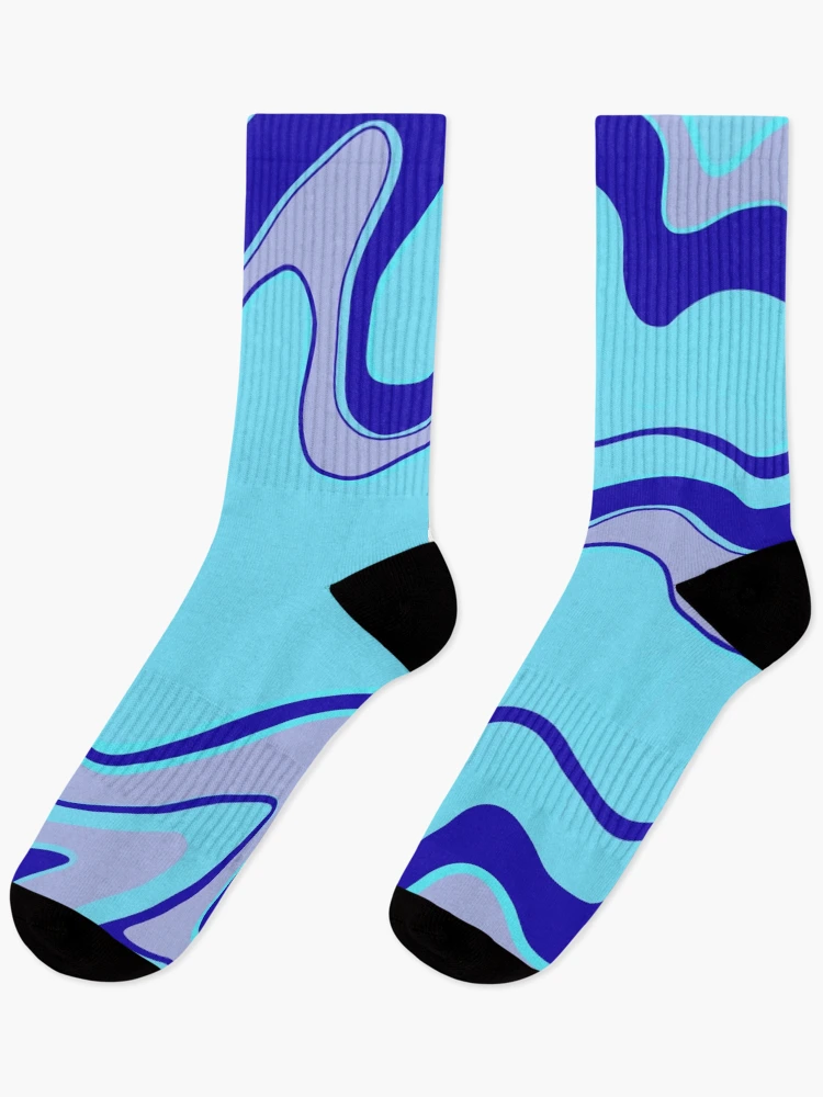 Thumbnail 1 of 5, Socks, Colour Ripples in Blue designed and sold by Roco47.