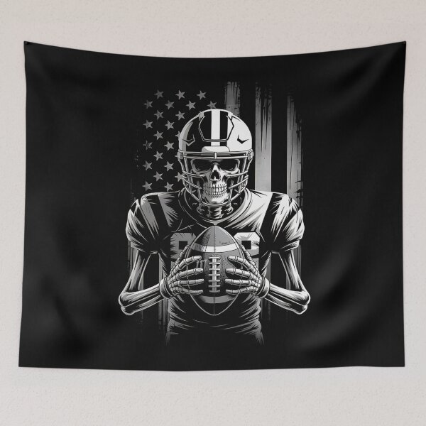 Item preview, American Football Skeleton USA Flag Halloween Men Teens designed and sold by MarlaMaloneShop.