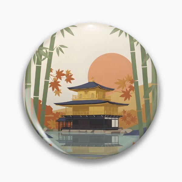 Item preview, Kyoto Japan Vintage Travel Poster - Minimalist Temple Art Print designed and sold by DuckOddity.