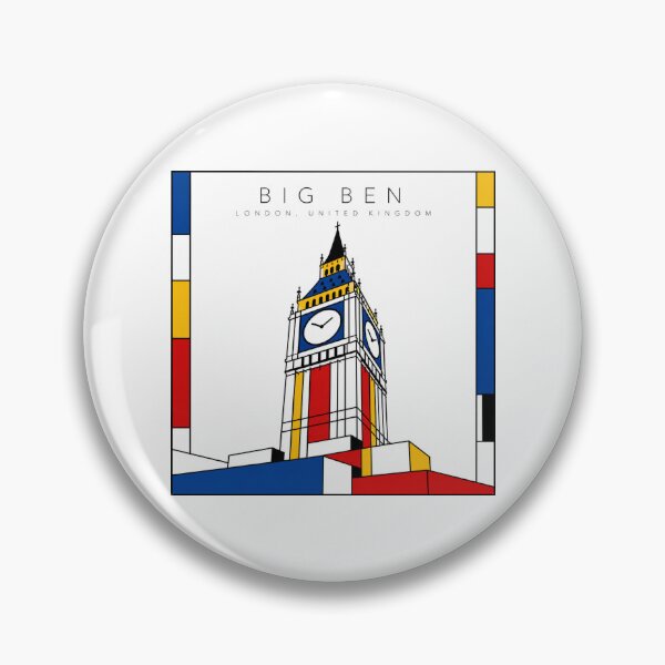 Item preview, Big Ben Mondrian Style Poster 3D designed and sold by CMYKStudio.