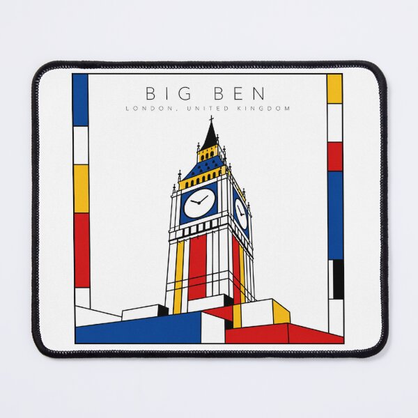 Item preview, Big Ben Mondrian Style Poster 3D designed and sold by CMYKStudio.