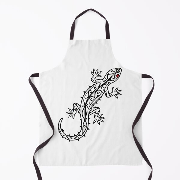 Item preview, White Tribal Gecko - Maori Gothic Lizard Red Eye on Black designed and sold by GothicAle.
