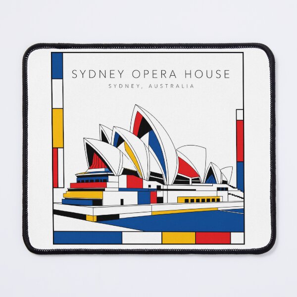 Item preview, Sydney Opera House Mondrian Style Poster 3D designed and sold by CMYKStudio.