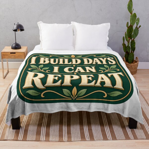Item preview, I Build Days I Can Repeat Botanical Quote Art designed and sold by Bikivuno.