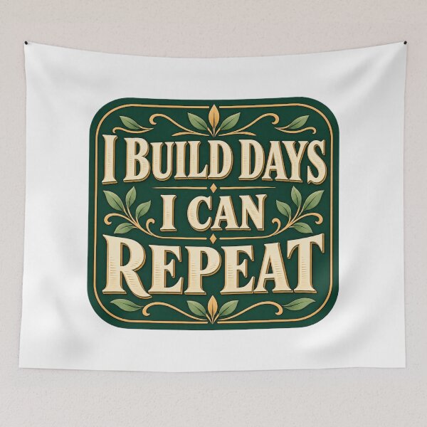 Item preview, I Build Days I Can Repeat Botanical Quote Art designed and sold by Bikivuno.