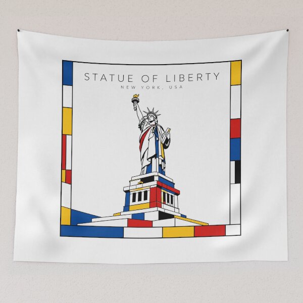 Item preview, Statue of Liberty Mondrian Style Poster 3D designed and sold by CMYKStudio.