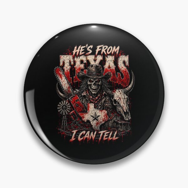 Item preview, Hes From Texas I Can Tell Cowboy Chainsaw Halloween Horror designed and sold by DaveBevitt.