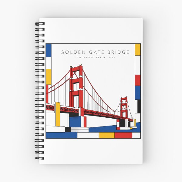 Item preview, Golden Gate Bridge Mondrian Style Poster 3D designed and sold by CMYKStudio.
