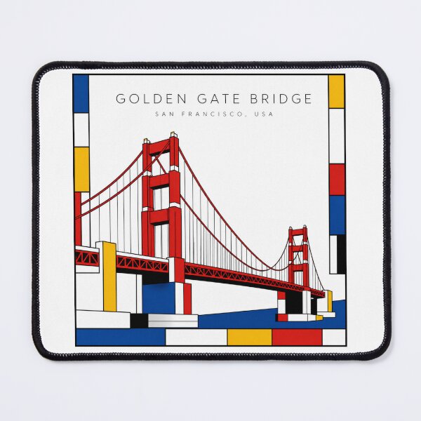 Item preview, Golden Gate Bridge Mondrian Style Poster 3D designed and sold by CMYKStudio.
