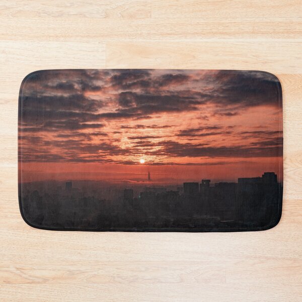 Item preview, Dramatic Sunrise Clouds Over Misty Seoul Skyline designed and sold by Nightwindow.