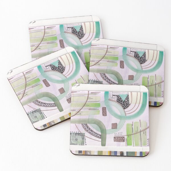 Item preview, Green Abstract Collage and Watercolor designed and sold by Anna  Mills.